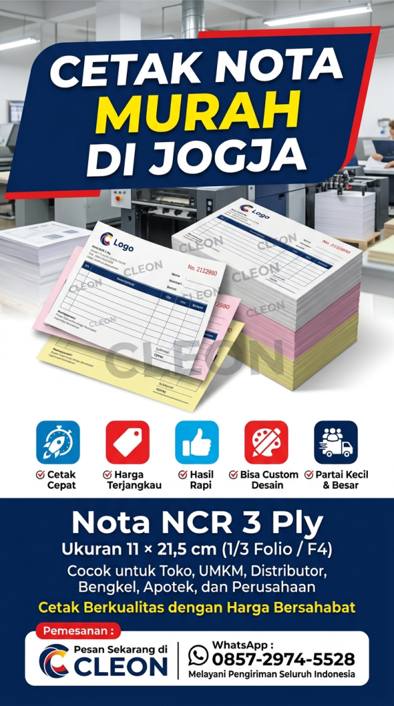 Percetakan Nota NCR Rangkap 3 di Jogja