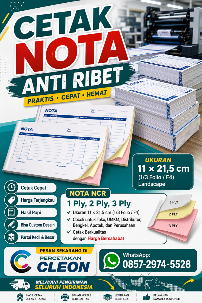cetak nota rangkap 4 bantul / sleman / kota jogja